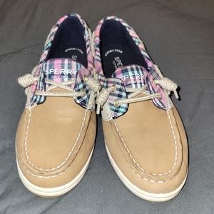 Sperry Girls size 2M Plaid shoes